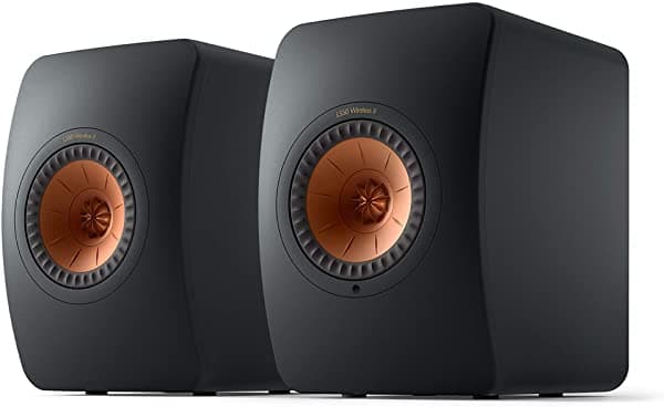 KEF LS50 Wireless II - Parlantes de estantería con potencia, par (Carbón Negro) (KEF LS50ABL2)