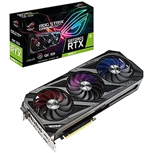 Asus ROG Strix Nvidia GeForce RTX 3080 Ti OC Edition Placa de Video Gamer (PCIe 4.0 12GB GDDR6X HDMI 2.1 DisplayPort 1.4a) Diseño de Ventilador ROG-STRIX-RTX3080TI-O12G-GAMING