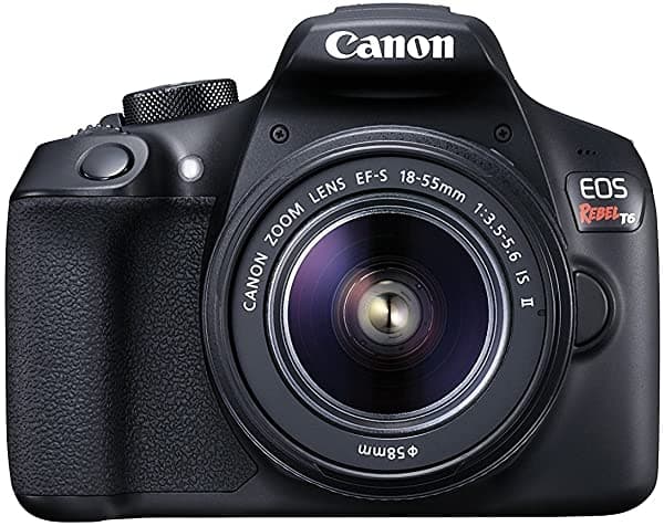 Canon Eos Rebel T6 Digital Slr Camara Kit Con Ef-S 18-55 Mm F/3.5-5.6 Es Lente Ii Wifi Incorporado Y Nfc-Negro (Modelo Estadounidense) EOS Rebel T6 CR