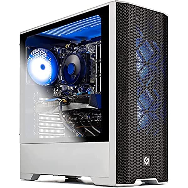 Skytech Blaze 3.0 - Computadora De Escritorio Para Videojuegos Intel I3-10100F Gtx 1650 Ssd De 500 Gb Ddr4 3000 Ventiladores Rgb Ac Wifi Windows 10 Home De 64 Bits Blanco ST-BLAZE3W-0290-AM