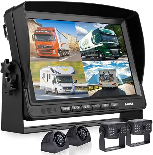 Dallux Sistema De Cámaras De Respaldo Con Una Grabadora Dvr Incorporada De 9 "Para Una Autocaravana De Camión Semi Box De Rv Pantalla De Tráiler De C CARCS9000Q
