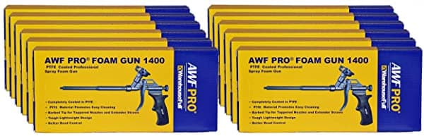 Awf Pro Pistola De Espuma - Awf 1400 - Pistola De Espuma Con Revestimiento Antiadherente De Ptfe Ideal Para Contratistas Y Bricolaje - Alta Precisión Con Pistola De Aislamiento De Espuma De Mayor Rendimiento Paquete De 12 AWF 1400-12