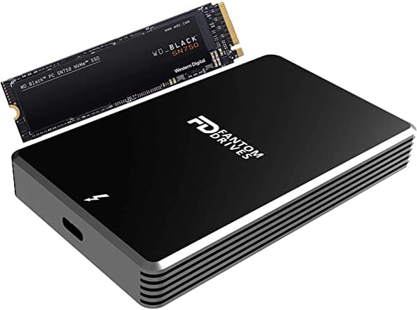Fantom Drives Fd Extreme - Ssd Nvme Portátil De 2 Tb - Thunderbolt 3 De 40 Gb/S - Velocidad De Transferencia De Hasta 2800 Mb/S - Negro - Plug & Play Con Mac - Certificado Intel Wd Negro Interior - (Tb3X-2300N2Tb)