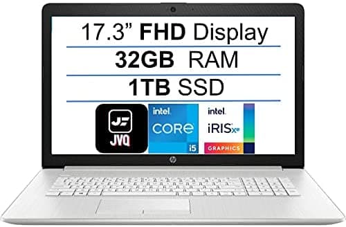 HP 2021 Insignia 17 Notebook 17.3" FHD IPS Display 11ª Generación Intel Quad-Core i5-1135G7 (Hasta 4.2GHz, supera al i7-10710U) 32GB RAM 1TB SSD HDMI WiFi Bluetooth Cámara Web Windows 10S + JVQ MP HP 17