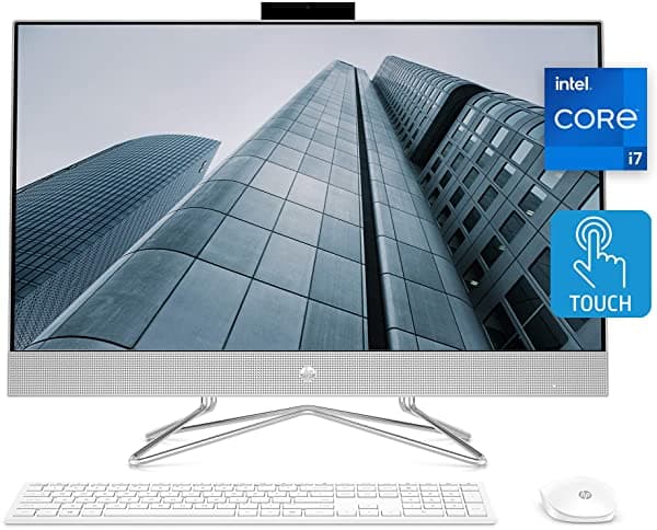 Pc Todo En Uno Hp Con Pantalla Táctil De 27 Pulgadas Habilitada Para 10 Puntos Procesador Intel Core I7-1165G7 De 11ª Generación Gráficos Intel Iris X 16 Gb De Ram Ssd De 512 Gb Windows 10 Home (27-Dp1280 Plata Natural)