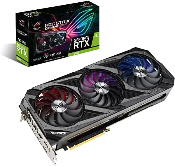 Asus ROG Strix GeForce RTX 3090 OC Edition 24GB GDDR6X Placa de Video Gamer Ventiladores Axial-Tech y Ventilador de Presión Estática Central ROG-Strix ROG-STRIX-RTX3090-O24G-GAMING