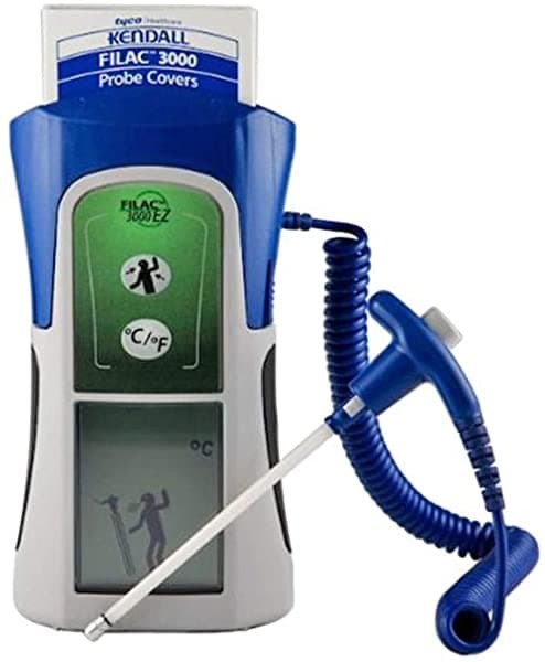 COVIDIEN Kendall Filac 3000 Ez - Termómetro Electrónico Oral/Axilar Completo Alterna Fahrenheit O Celsius Intercambiables Cámaras De Aislamiento Codificadas Por Colores Con Sondas A Juego 15159