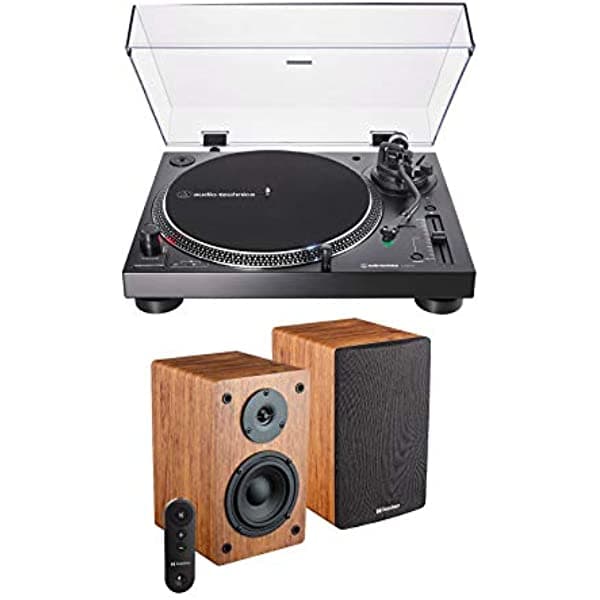Knox Gear Audio Technica At-Lp120Xbt-Usb-Bk - Plato Giratorio Inalámbrico Bluetooth Con Soporte Para Estantería Con Bluetooth (2 Artículos) ATLP120XBTUSBBK_K1