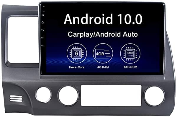 Dasaita Radio Android 10 De 10.2 Pulgadas Para Honda Civic De 8ª Generación 2006 2007 2008 2009 2010 2011 Bluetooth Estéreo Inalámbrico Carplay Gps Unidad Principal Android Auto 1280X720Hd 4Gb 64Gb Px6 HA5338-MAX10-CP-HD