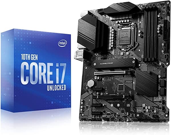 INLAND Micro Center Intel Core I7-10700K Procesador De Escritorio 8 Núcleos 16 Hilos De Hasta 5.1 Ghz Desbloqueado Lga1200 125W Paquete Con Msi Z490-A Pro Proseries Atx Placa Base Lga 1200 Socket Ddr4 Dual M.2 Ranuras