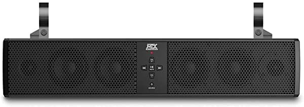 Mtx Mud6Spbt Mud Series Universal Impermeable 6 Altavoces Atv Utv Motocicleta Barco Bluetooth Habilitado Barra De Sonido Con Entrada Y Salida Auxiliar De 0.138 In Y Abrazaderas De Montaje Color Negro