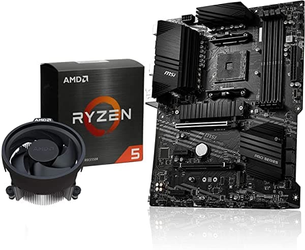 INLAND Micro Center Amd Ryzen 5 5600X Procesador De Escritorio De 6 Núcleos De 12 Hilos Hasta 4.6 Ghz Desbloqueado Con Wraith Stealth Cooler Bundle Con Msi B550-A Pro Am4 Ddr4 Atx Placa Base Pcie 4.0 M.2 Usb 3.2 Gen 2