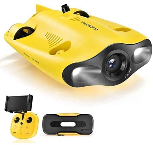 Gladius Mini dron subacuático cámara submarina 4K UHD para visualización en tiempo real control remoto y control remoto de aplicación buceo a 330 pies transmisión en vivo bloqueo de inclinación ajustable ecosonda ROV Chasing MINI