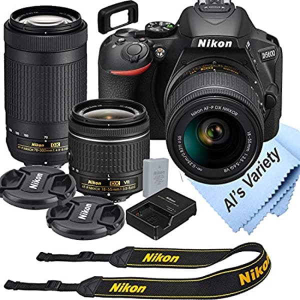 Nikon D5600 - Kit De Cámara Dslr Con Vr De 0.709-2.165 In + Lentes De Zoom De 2.756-11.811 In | Wi-Fi Integrado | Sensor Cmos De 24.2 Mp | Expeed 4 Procesador De Imagen Y Full Hd 1080P | Conectividad Bluetooth Snapbridge