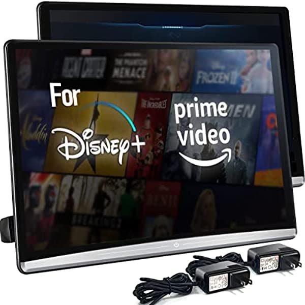 A AINAVI 13.3 Pulgadas 4K Actualización Android 10.0 Universal Multifunción Car Tv Headrest Monitor Tablet Touch Pantalla Support 1080P Auriculares Wifi/Bluetooth/Usb/Sd/Hdmi In+Out/Fm/Mirror Link (2G Ram 16G Rom (2 Unidades) 2G ram 16G rom (2PC)