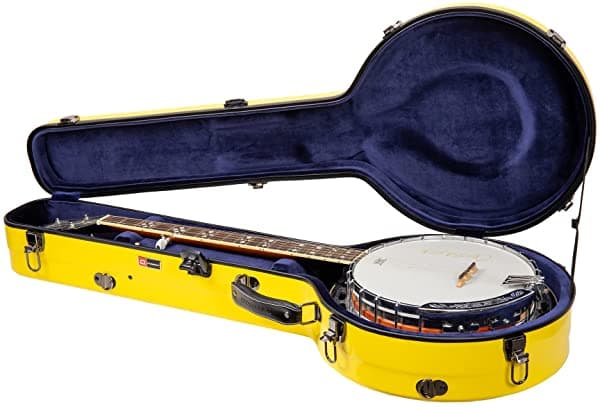 Crossrock - Funda De Fibra De Carbono Para Resonador De Banjo De 5 Cuerdas Air Series Amarillo CRF2000BJYL