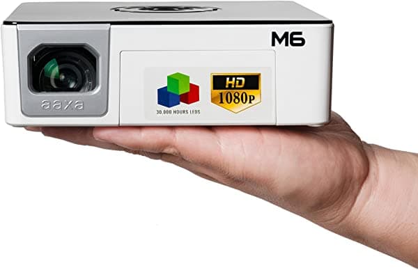 Proyector Aaxa M6 Micro Led Full Hd Con Batería Incorporada Resolución Nativa Full Hd 1920 X 1080P 1200 Lúmenes 30 000 Horas Reproductor Multimedia A Bordo Proyector Para Cine/Empresas