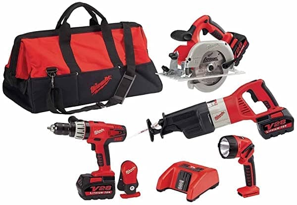 Milwaukee 0928-29 28-Volt Litio-Ion Inalámbrico 4-Tool Combo Kit