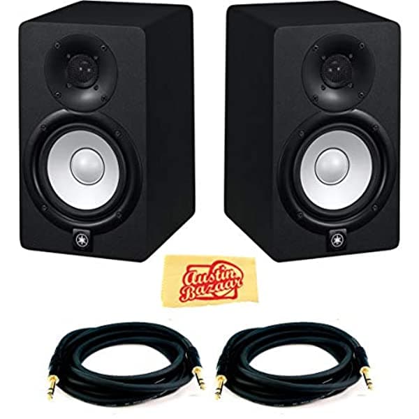 Yamaha Hs5 - Par De Monitores De Estudio Con Dos Monitores Cables Trs Y Paño De Pulido Austin Bazaar AUS-HS5-COMBO-DLX