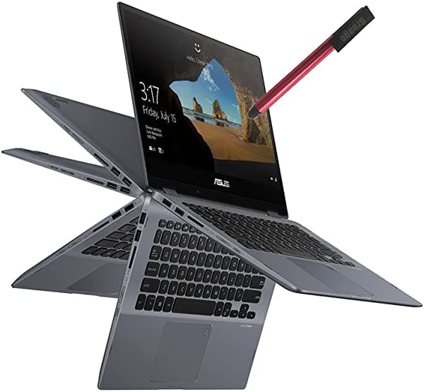 Asus VivoBook Flip 2 en 1 14" FHD pantalla táctil notebook Intel Core i3-8145U hasta 3.9GHz 12GB DDR4 RAM 256GB SSD 802.11ac WiFi Bluetooth 4.2 Type-C Windows 10 S Broage 64GB flash stylus
