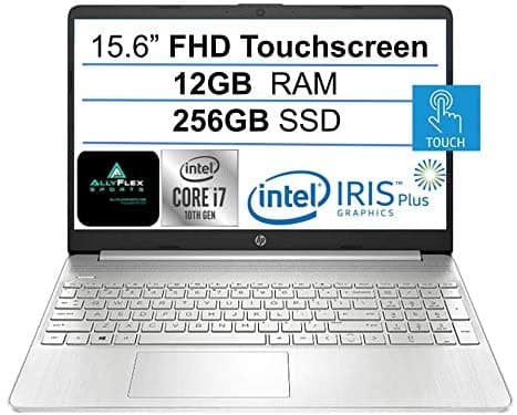 Laptop Hp 15.6 Fhd Ips Con Pantalla Táctil Intel Quad-Core I7-1065G7 (Hasta 3.9 Ghz) Gráficos Iris Plus 12 Gb De Ram 256 Gb Ssd Cámara Web Hdmi Usb-C Wifi Windows 10 Home+ Allyflex Mouspad HP 15 FHD TOUCH i7