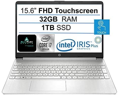 Laptop Hp De 15.6 Pulgadas Fhd Ips Con Pantalla Táctil Intel Quad-Core I7-1065G7 (Hasta 3.9 Ghz) Gráficos Iris Plus 32 Gb De Ram 1 Tb Ssd Cámara Web Hdmi Usb-C Wifi Windows 10 Home+ Allyflex Mouspad HP 15 FHD TOUCH i7