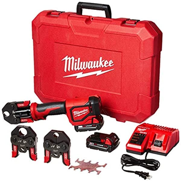 Milwaukee 2674-22C Kit De Herramientas De Prensa De Tiro Corto Con Mordazas De Crimpado Pex SG_B077LLDT98_US
