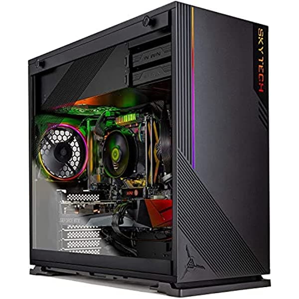 Skytech Azure Gaming Pc Desktop - Intel Core I5 10400F 2.9 Ghz Rtx 3060 1Tb Ssd 16G Ddr4 3200 600W Gold Psu Ac Wi-Fi Windows 11 Home 64-Bit ST-AZURE-0343-B-AM