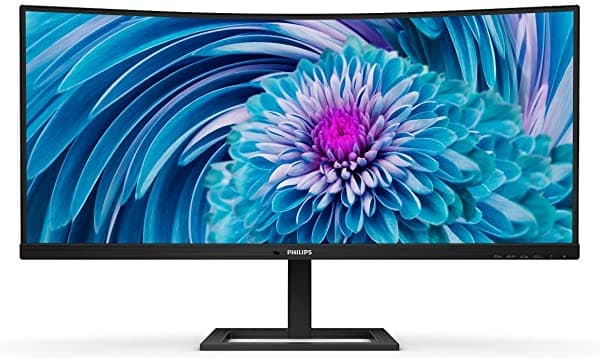Philips 346E2Cuae - 34 Pulgadas Curvado Sin Marco Ultraancho Qhd 3440X1440 100Hz 121% Srgb 1Ms Mprt Acoplamiento Usb-C Multiview Pip/Pbp Altura Ajustable Reemplazo Avanzado De 4 Años Color Negro