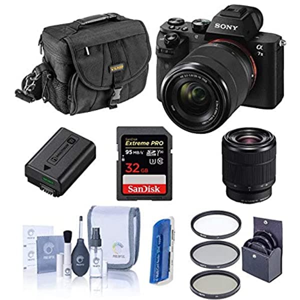 Sony Alpha a7II Cámara Sin Espejos Full Frame con Lente 28-70mm OSS - Incluye Bolso, Tarjeta SD 32GB, Kit de Limpieza, Lector de Tarjetas, Estuche para SD, Filtros 55mm
