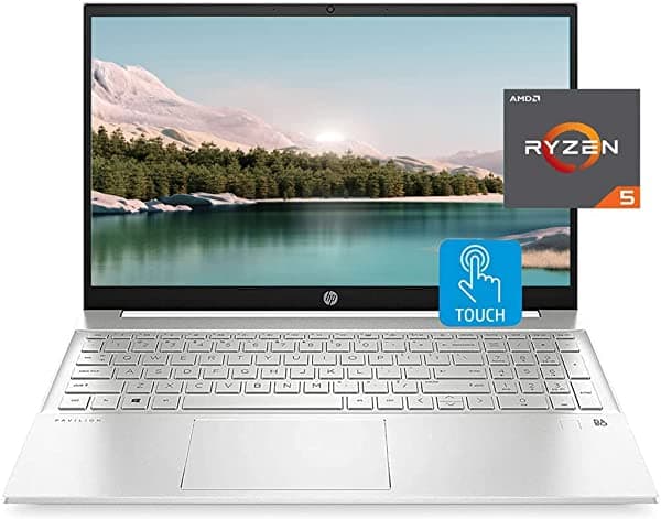 Hp Pavilion 15 - Laptop Con Pantalla Táctil Fhd De 15.6 Pulgadas Procesador Amd Ryzen 5 5500U 16 Gb De Ram Ssd De 1 Tb Teclado Retroiluminado Wifi 6 Lector De Huellas Dactilares Audio B&O Cámara Web Windows 11 Home Color Plateado 15-eh