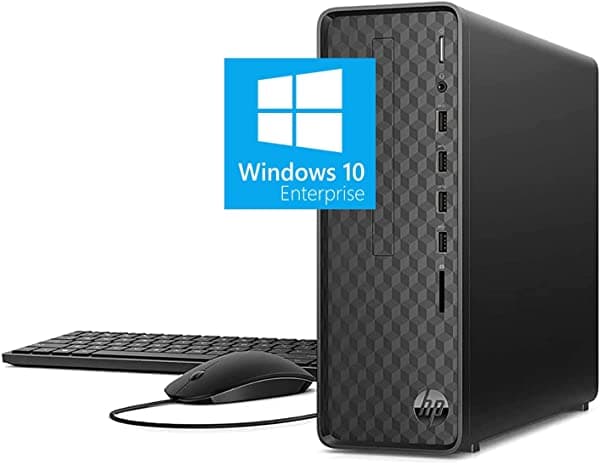 HP PC de Escritorio Delgado Último Modelo 2021 Procesador Intel Celeron G5905 16 GB DDR4 RAM 1 TB PCIe SSD HDMI DVD-RW WiFi Bluetooth Teclado y Mouse con Cable Windows 10 Enterprise KKE Mousepad