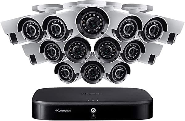 Lorex - Sistema De Seguridad De Vigilancia Con Cable Para Interiores Y Exteriores 16 Cámaras 4K Ultra Hd Con Visión Nocturna Detección De Movimiento Avanzada Y Compatibilidad Para Hogares Inteligentes (4 Unidades) - Incl. 3 Tb De Disco Duro Y 16 Canales. Dvr 4K 4KA166