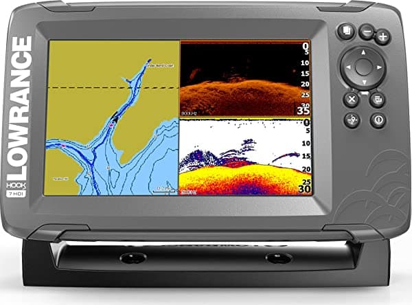 Lowrance Hook2 7 - 7 Pulgadas Ecosonda con Transductor SplitShot y Mapas de Lagos del Interior de Estados Unidos Instalados 000-14289-001