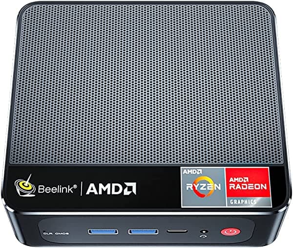 Beelink Ser5 Plus Mini Pc Mini Computadoras Con Amd Ryzen 7 5800H (8C/16T Hasta 4.4Ghz) 16G Ddr4+500Gb M.2 2280 Nvme Ssd Wifi 6 1000Mbps Bt 5.2 4K Dual Hdmi Tipo C Gráficos Radeon (8C 2000Mhz)