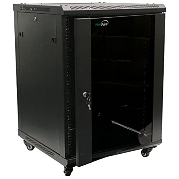 Navepoint Armario De Datos De Servidor De Montaje En Pared 15U 24.0 In De Profundidad Para Puerta Y Llave Con Ruedas 242