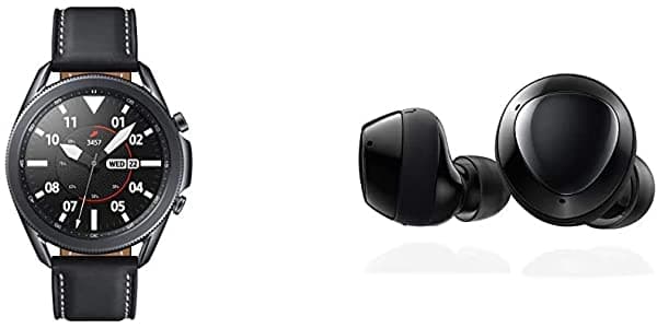 Samsung Galaxy Watch 3 (1.772 In Gps Bluetooth) Smart Watch - Mystic Black (Versión De Ee. Uu.) Con Samsung Galaxy Buds+ Plus Auriculares Inalámbricos Verdaderos Negro - Versión De Ee. Uu.