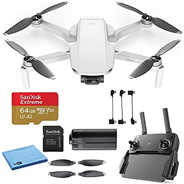 Dji Mavic Mini Starter Bundle - Drone Flycam Quadcopter Uav Con 2.7K Camara 3-Axis Gimbal Gps 30Min Flight Time Less Than 0.55Lbs Gray DJI_Mavic_Mini_64SD