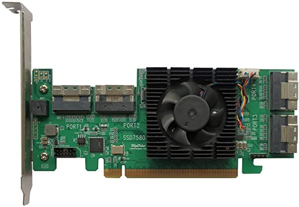Highpoint Ssd7580A Nvme 8 Puertos M.2/U.2 De La Industria Rendimiento Más Rápido/Selección Completa Capaz De Soportar Más De 100 Tb En Un Solo Controlador