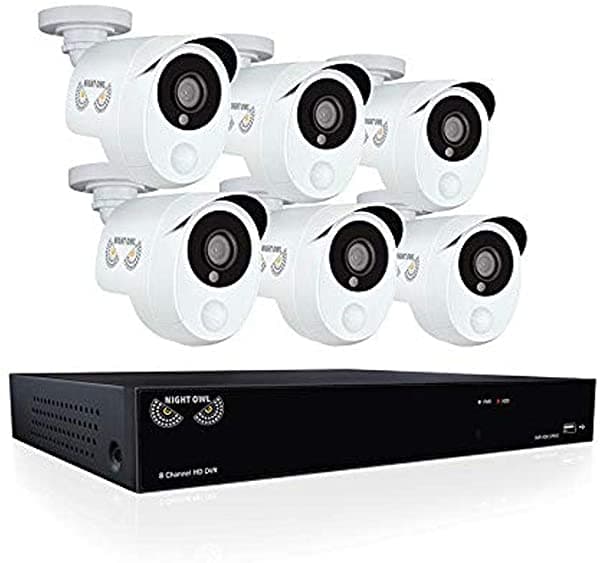 Night Owl Seguridad Hd201-86P-B - Cámara De Seguridad De Video Dvr Con 1 Tb Hdd Y 6 X 1080P Con Cable Infrarrojo Blanco