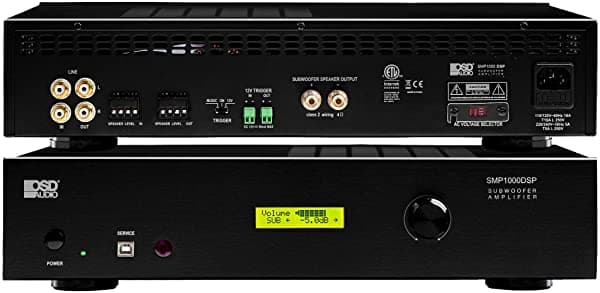 OSD Audio SMP1000 Mono 1000W Clase D Amplificador para Subwoofer con DSP Control por App Pantalla LED (SMP1000DSP)