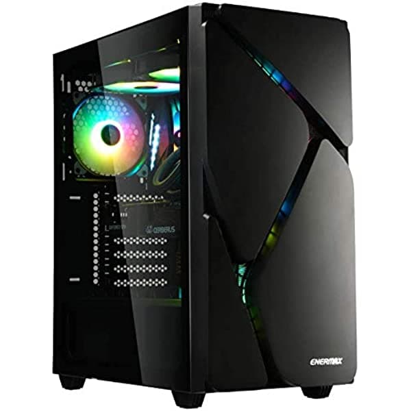 Avgpc Hellfire - Computadora Para Juegos (Hellfire_5600G) Amd Ryzen 5 5600G Cezanne De 6 Núcleos 3.9 Ghz Con Gráficos Amd Radeon Con Enfriador Líquido 8Gb Ddr4 500Gb Ssd Wifi Ac Windows 10