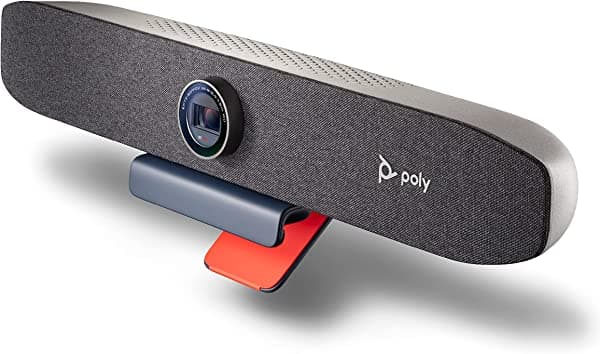 Poly Studio P15 Personal Video Bar (Plantronics + Polycom) - Audio Completo + Premium 4K Cámara Web Solución - Cámara Micrófonos Y Altavoz - Oficina En El Hogar/Sala De Enfoque - Funciona Con Zoom (Certificado) Y Equipos (Certificado) 2200-69370-001