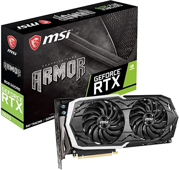 Msi Gaming Geforce Rtx 2070 8Gb Gdrr6 256 Bits Hdmi/Dp/Usb Ray Tracing Turing Architecture Hdcp Tarjeta Gráfica (Rtx 2070 Armor 8G)