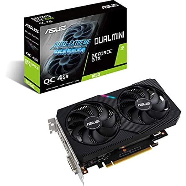 Asus Tarjeta Gráfica Dual Nvidia Geforce Gtx 1650 Mini Oc Edition Gaming Csm (Pcie 3.0 Memoria Gddr6 De 4 Gb Hdmi Displayport Dvi-D Para Intel Nuc 9 Extreme Kit Intel Nuc 9 Pro Y Chasis Pequeño) 90YV0EH8-M0AA00