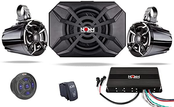Noam Nutv5-S V.2 - Altavoces Impermeables Para Atv/Carrito De Golf/Utv Bluetooth 2.1 Marine Stereo System
