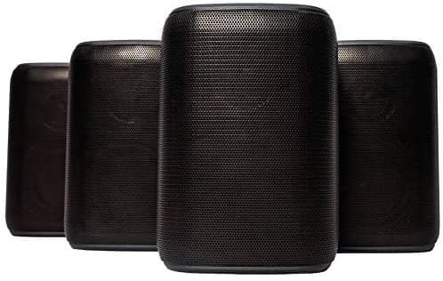 Rocksteady - Altavoces Bluetooth Portátiles (4 Altavoces) | Altavoces Bluetooth Al Aire Libre | Altavoces Bluetooth Negros | Rango Bluetooth De 100 Pies | Batería De Larga Duración | Sonido Inmersivo RSS4