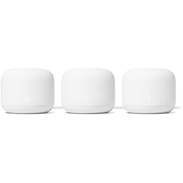 Google Router Wifi Nest Paquete De 3 (2ª Generación) - 4X4 Ac2200 Malla Wi-Fi Enrutadores Con Cobertura De 6600 Pies Cuadrados