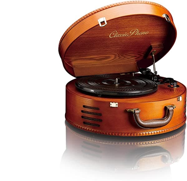 Classic Phono Tt-34 & Wood Case Veliz Record Player Con Conexión Usb Belt Drive 2 X Altavoces Integrados