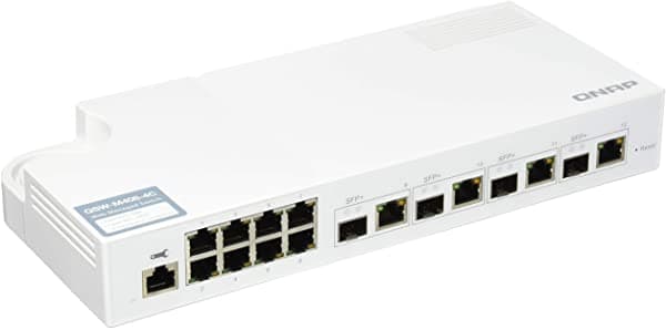 Qnap Qsw-M408-4C - Interruptor Gestionado De 10 Gbe Con 4 Puertos 10 Gbe Sfp+/Rj45 Combo Y 8 Puertos Gigabit